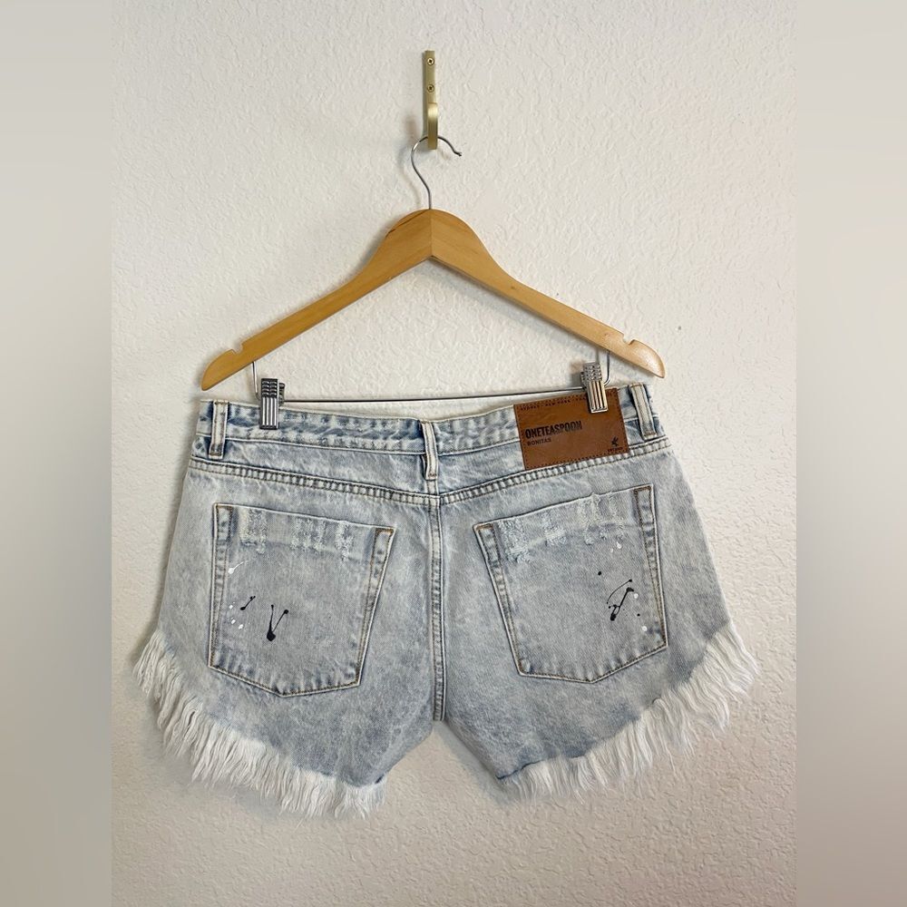 One Teaspoon cut off shorts Bonitas jean shorts Florence paint splatter. 32. New - Picture 7 of 15